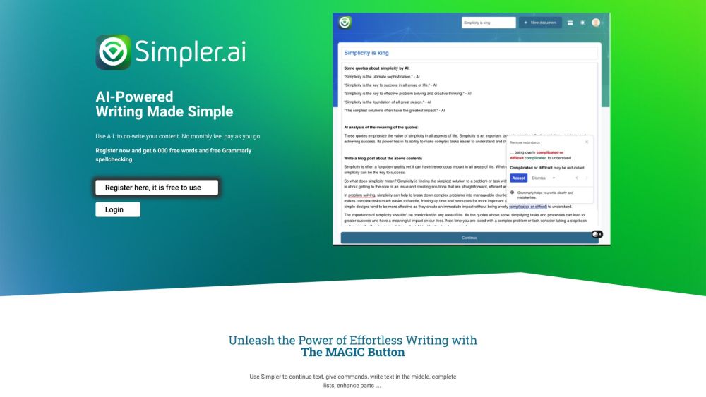 Simpler.AI Website screenshot