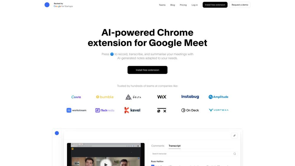 Bluedot: AI Tool for Smart Meeting Notes