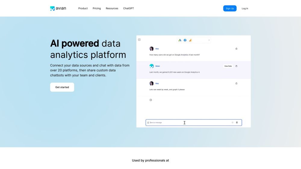 Avian: AI Tool for Data Analytics & Chat