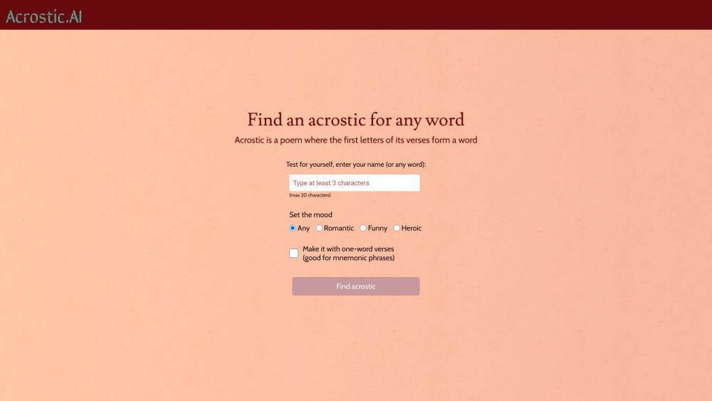 Acrostic AI: Ultimate AI Tool for Mnemonics