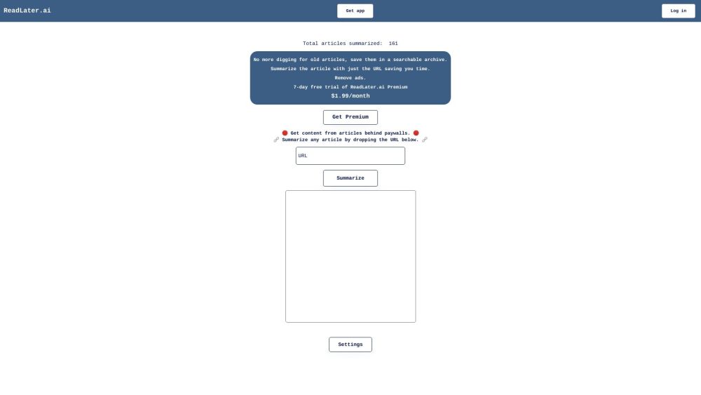 ReadLater.ai: AI Article Summarizer & Save for Later