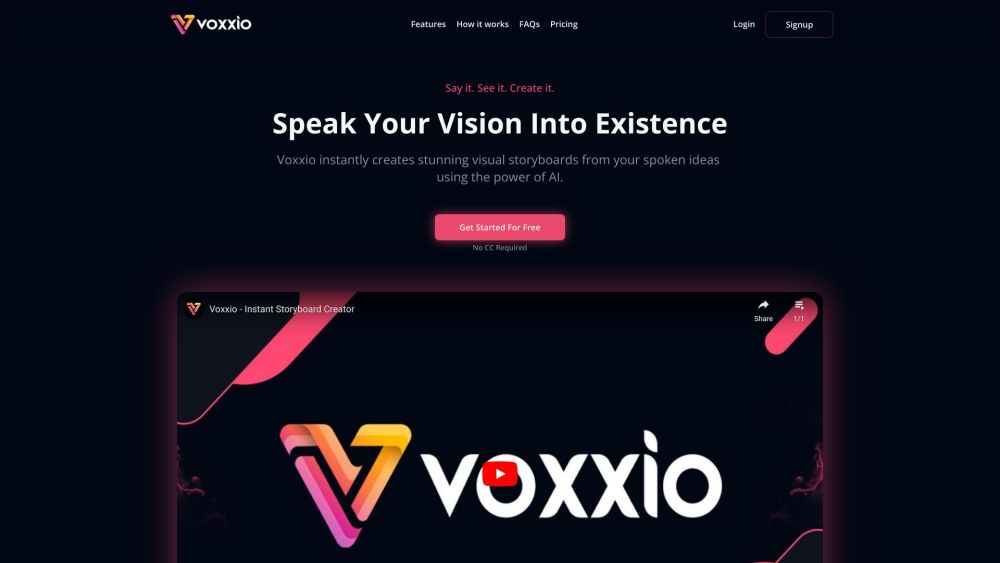 Voxxio: AI Tool for Storyboard Creation