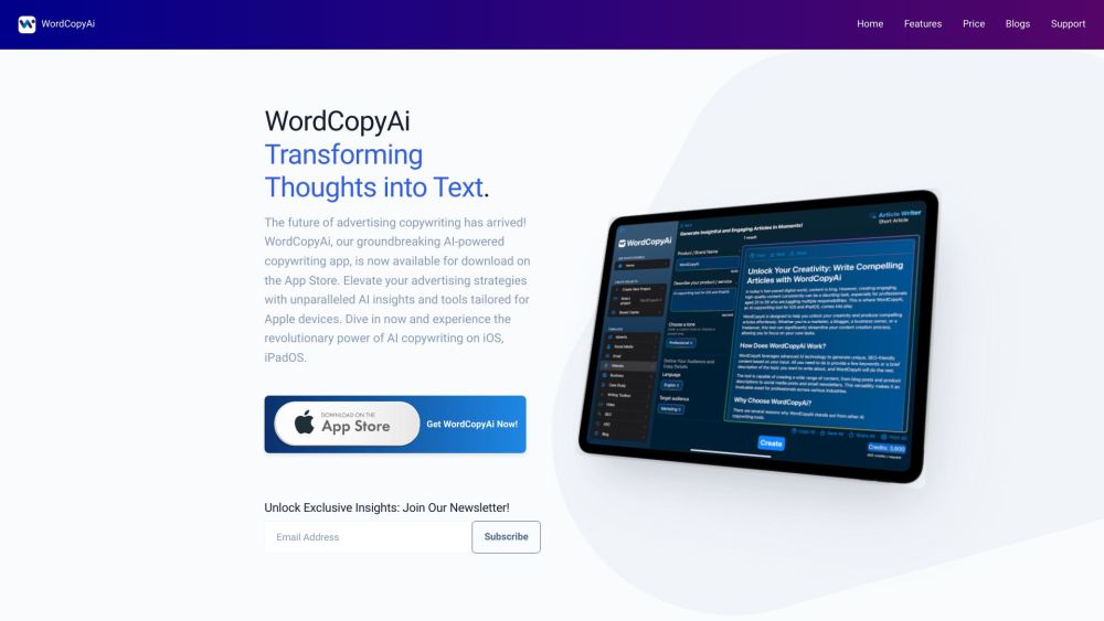 WordCopyAi: AI Tool for iOS | Streamline Ad Copywriting