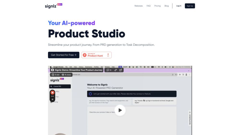 Signlz: AI PRD Generator for Product Pros