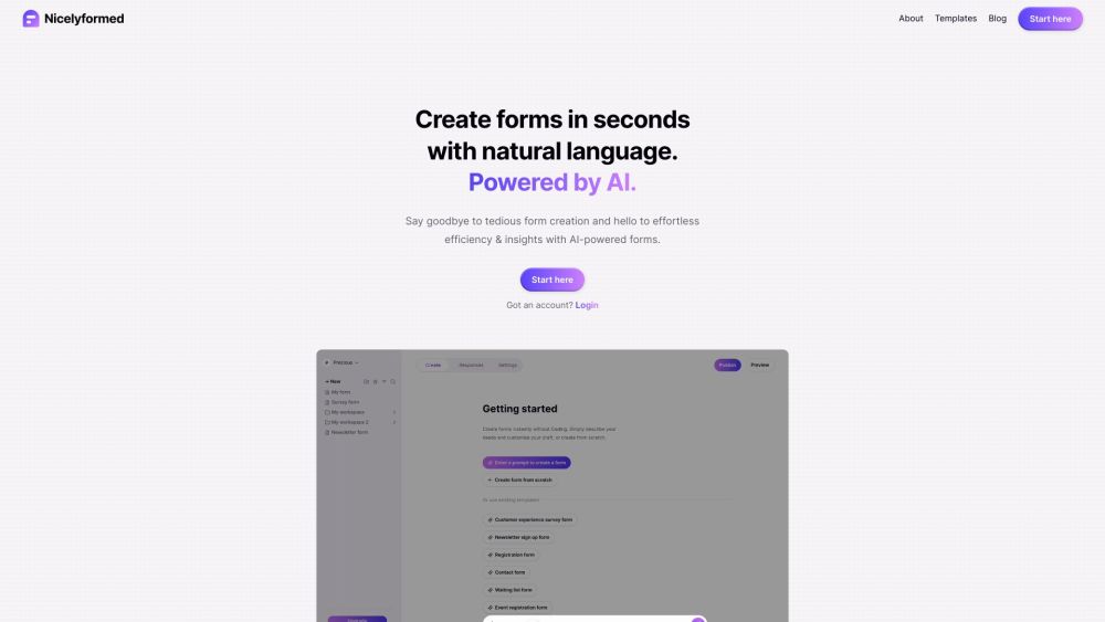 Nicelyformed: AI Tool for Form Creation