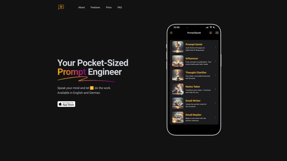 Product Name: PromptSpeak.AI ai tool for writing