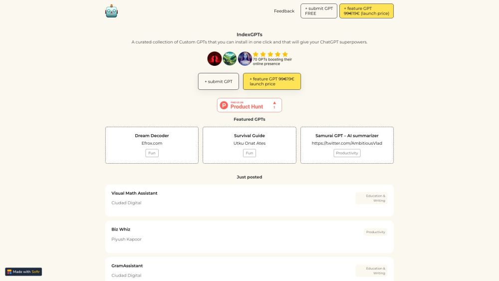 IndexGPTs: AI Tool For Custom ChatGPTs Indexing
