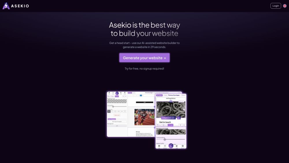 Asekio: Best AI Tool for Website Building