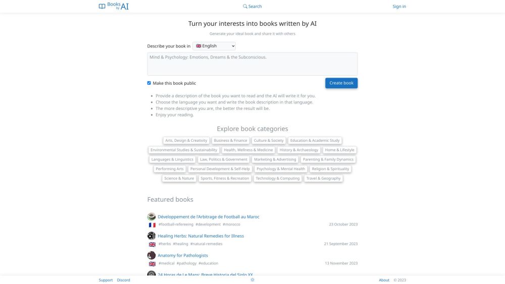 Books by AI: AI Tool for Custom Books – Product Name