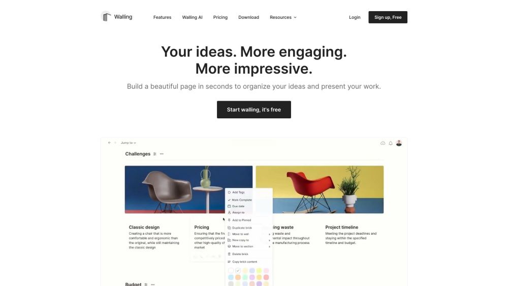 Walling: AI Tool for Organizing & Presenting