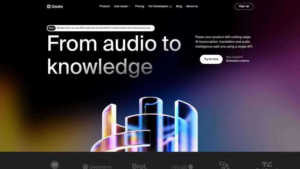 Gladia I Speech-to-Text API Website screenshot