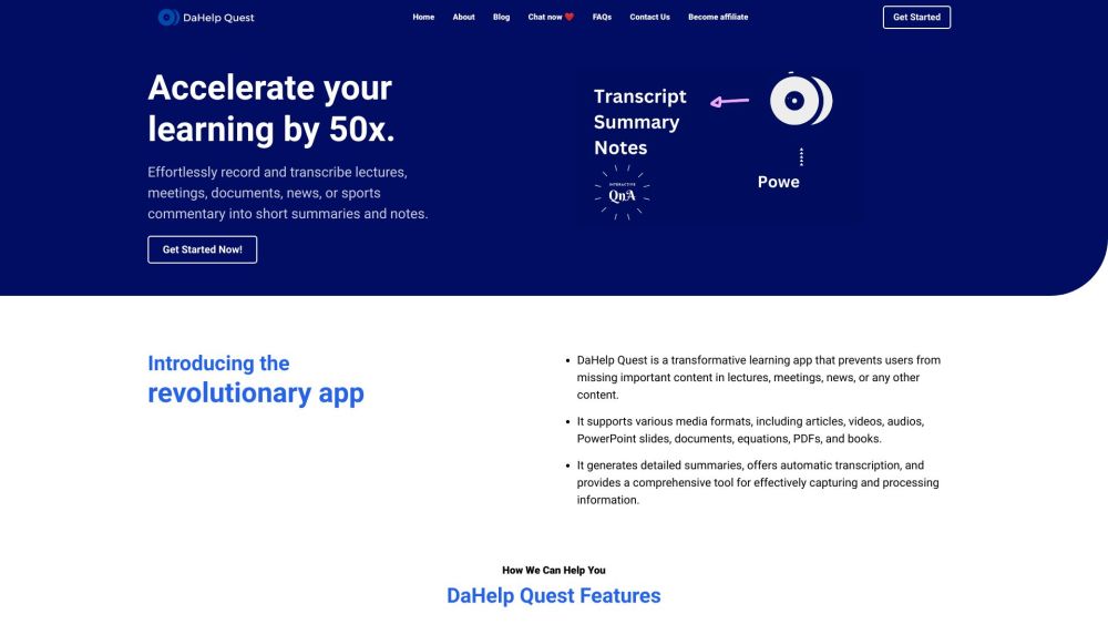 DaHelp Quest: AI Tool for Effortless Learning