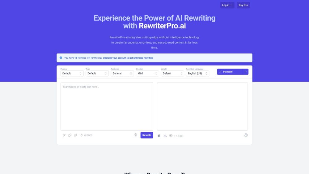 RewriterPro.ai: Best AI Tool for Unique Content