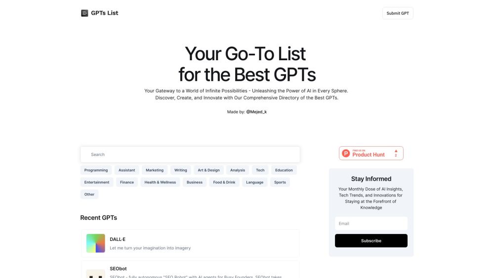 Your Go-To List for the Best GPTs: The Ultimate AI Tool!