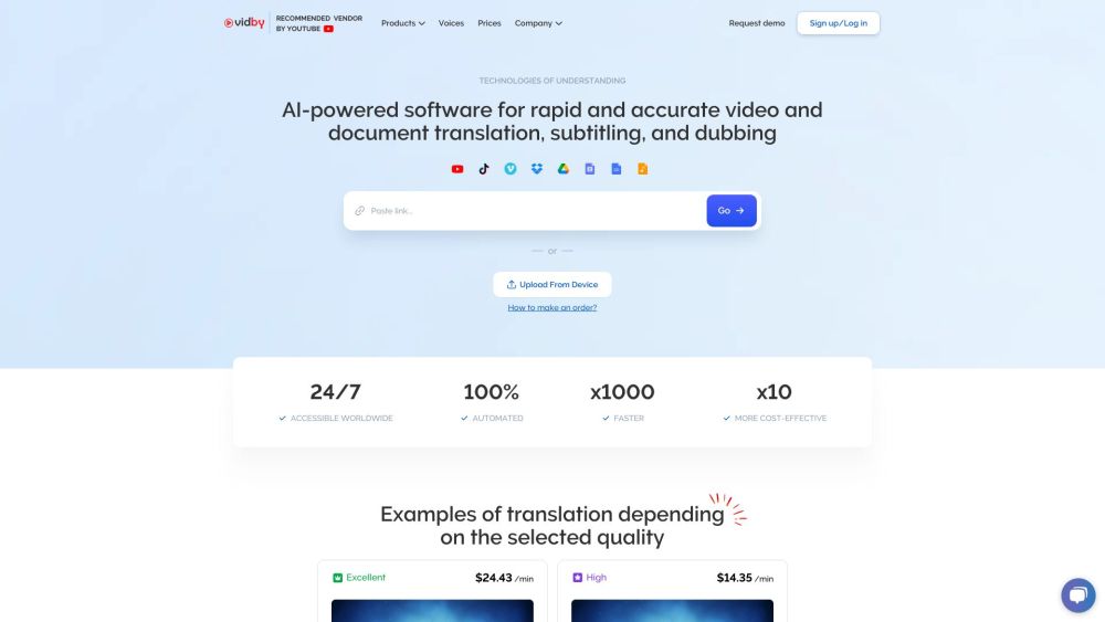 Vidby: Fast Translation & Dubbing Service for Videos