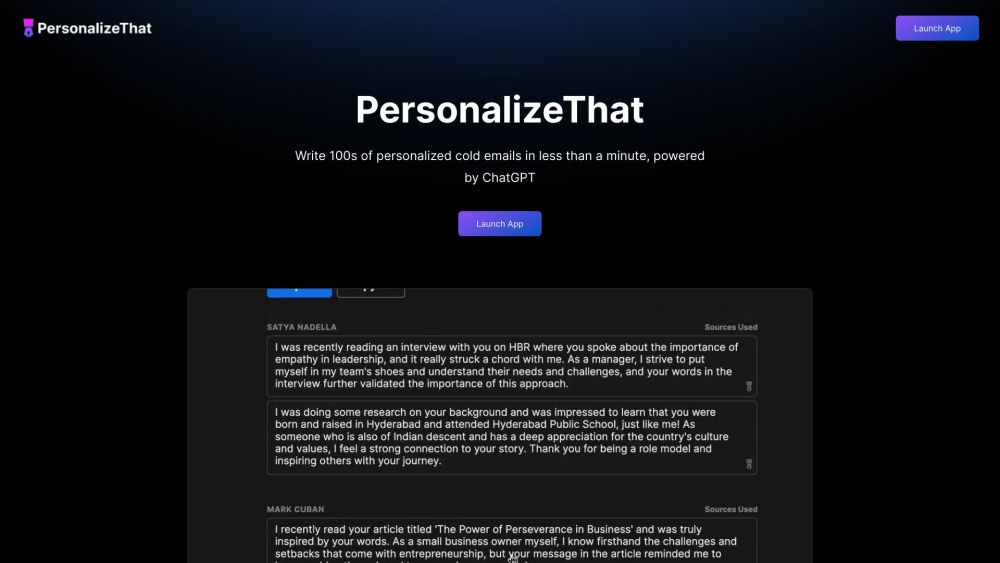 PersonalizeThat: AI Tool for Supercharged Sales