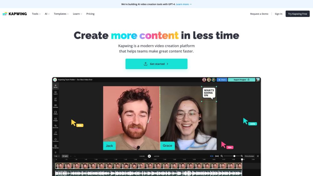 Kapwing: Collaborative platform for editing video & creating content