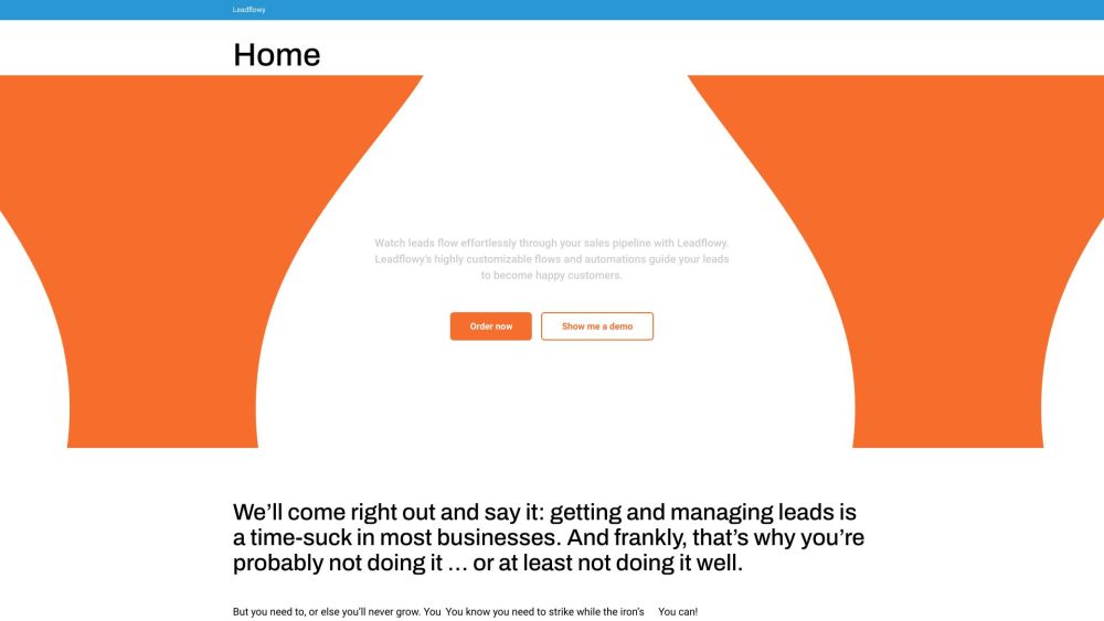 Leadflowy Website screenshot