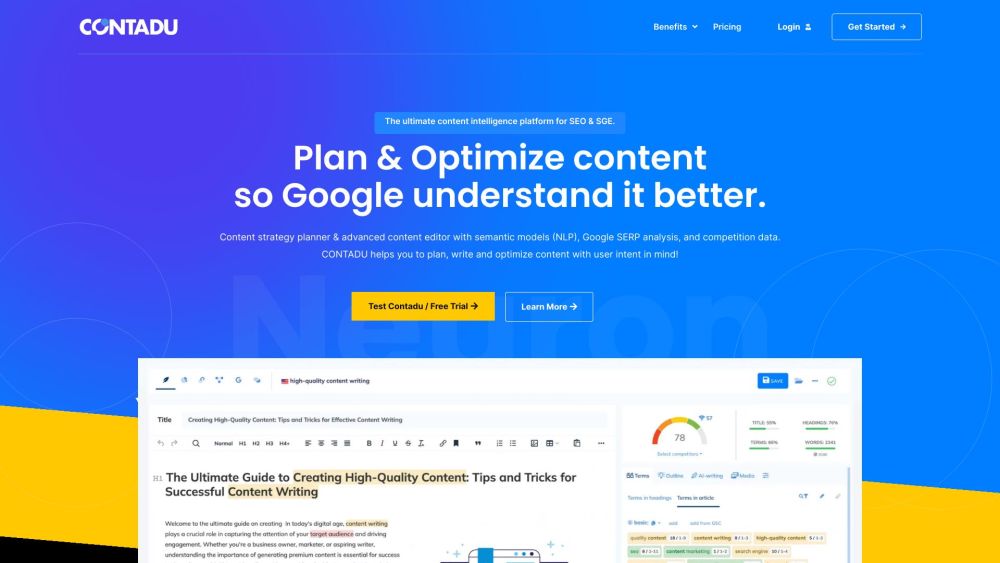 CONTADU: AI tool for content planning & optimization