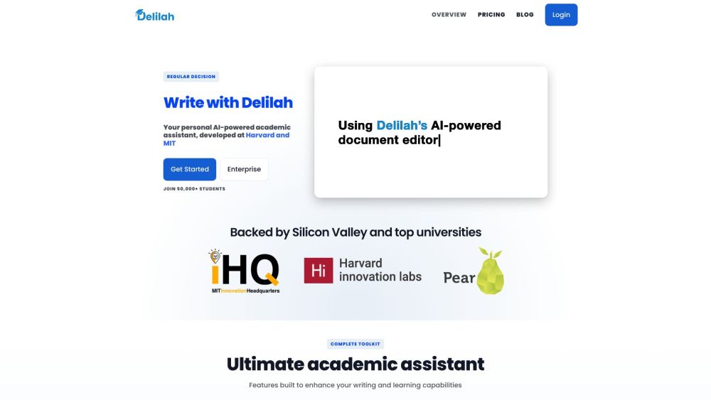 Delilah: AI Essay Tool at Harvard & MIT