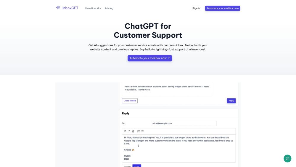 InboxGPT: AI Tool for Customer Support Automation