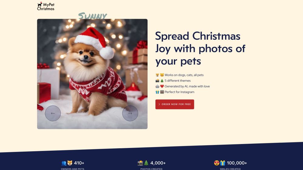 MyPet Christmas: AI Tool for Festive Pet Photos