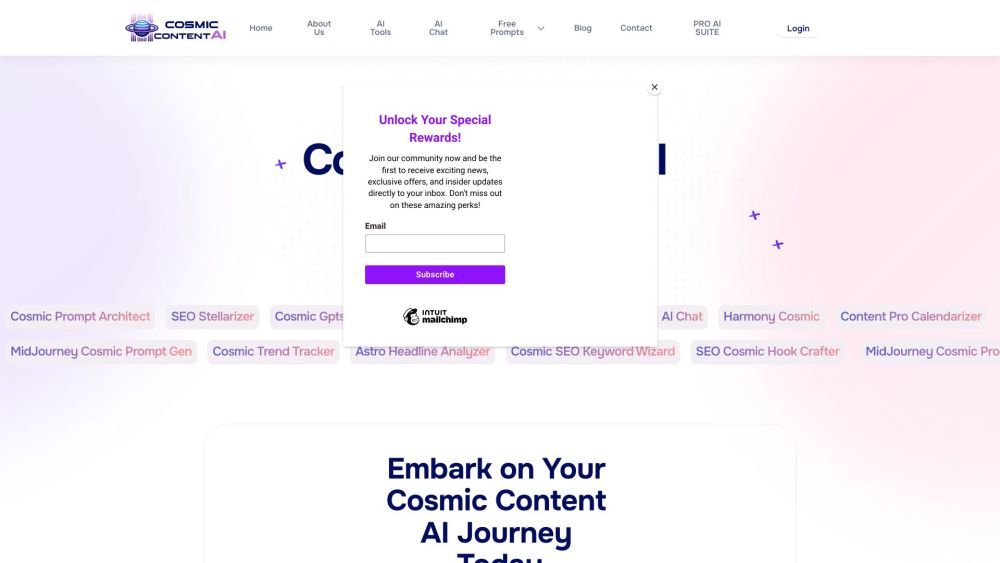 Cosmic ContentAI: AI Tools for Content Creation & Optimization