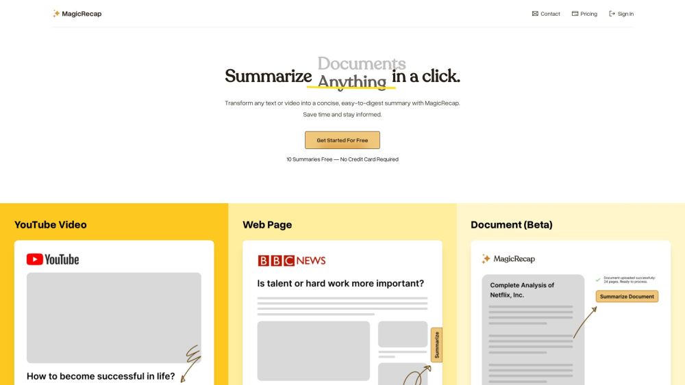 MagicRecap: AI Tool for Fast, Friendly Summaries