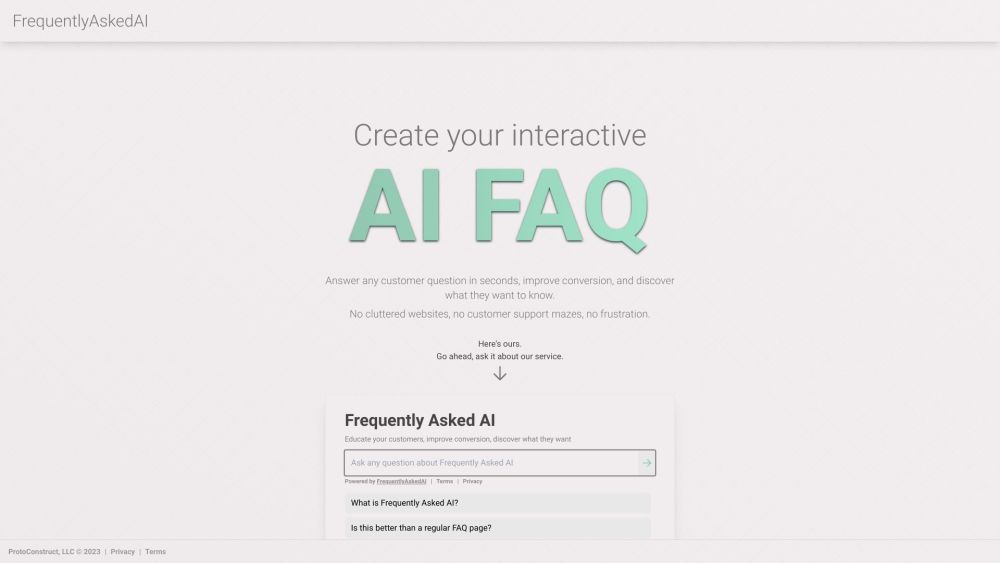 FrequentlyAskedAI: AI FAQ Tool & Conversion Improver