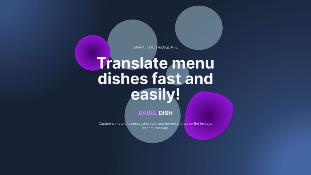 Babel Dish Website screenshot