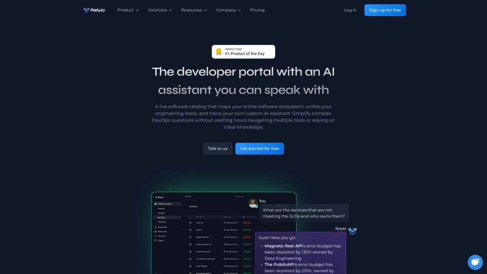 Rely.io: AI Tool for Developer Portal & Service Health
