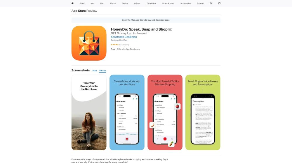 HoneyDo: Shop with Voice & Snap - AI Tool