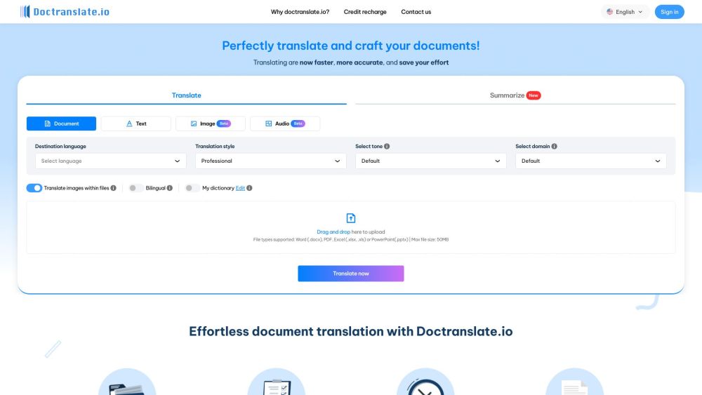 DocTranslate.io: AI Tool for Document Translation