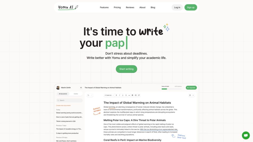 Yomu: AI Writing Editor for Students & Academics