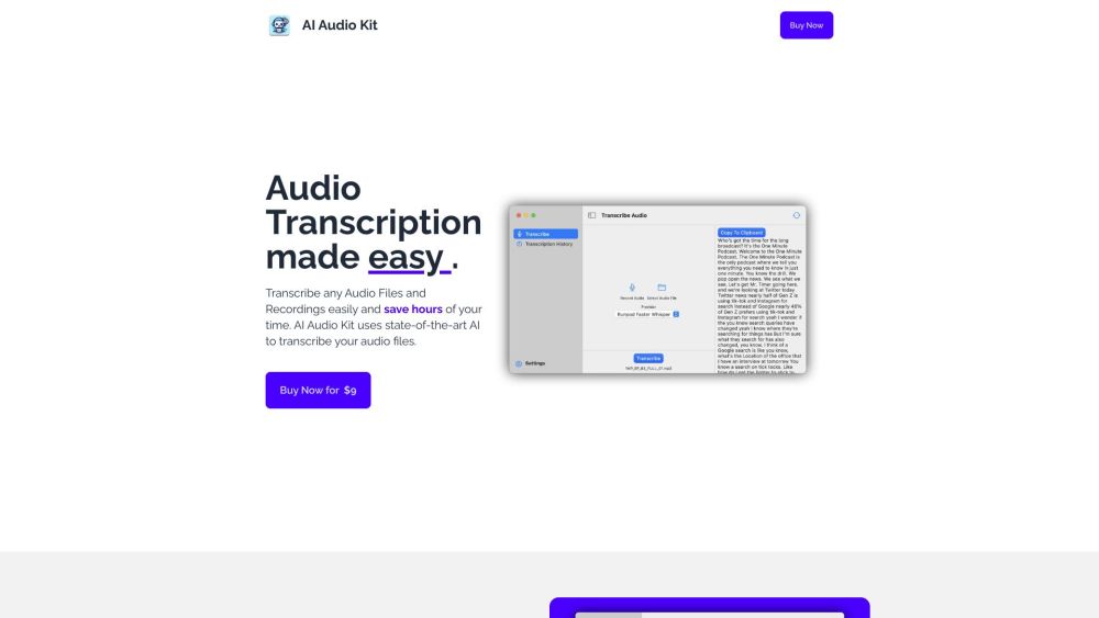 AI Audio Kit: Revolutionize audio transcription with this AI tool