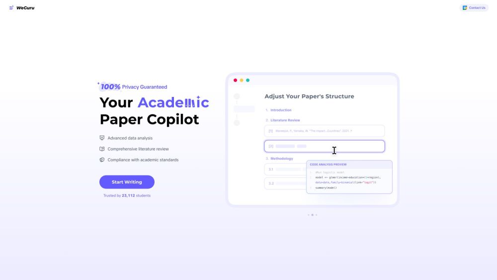 WeGuru: AI Tool for Academic Draft Assistance