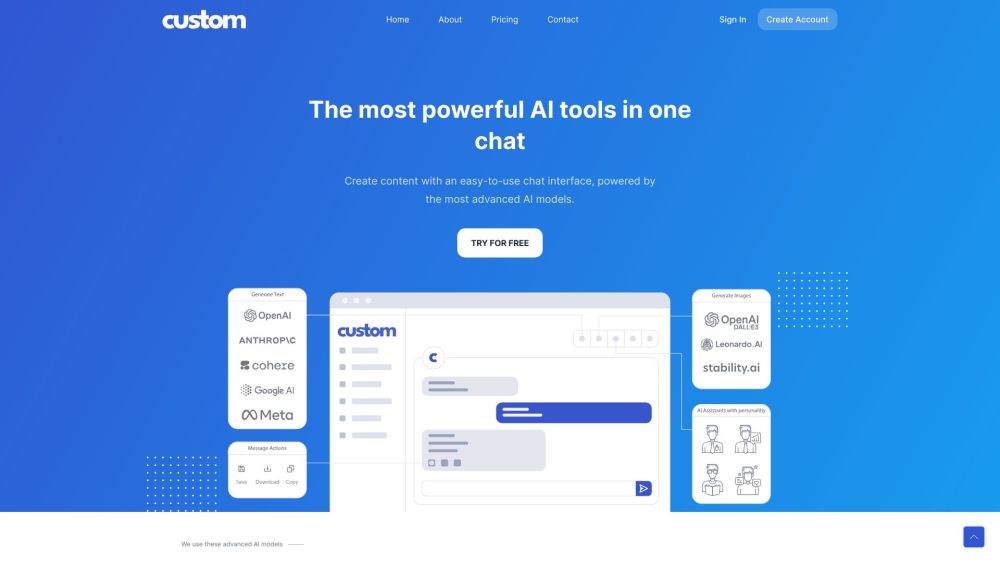 CustomChat: AI Tool for Content Creation with Advanced Models