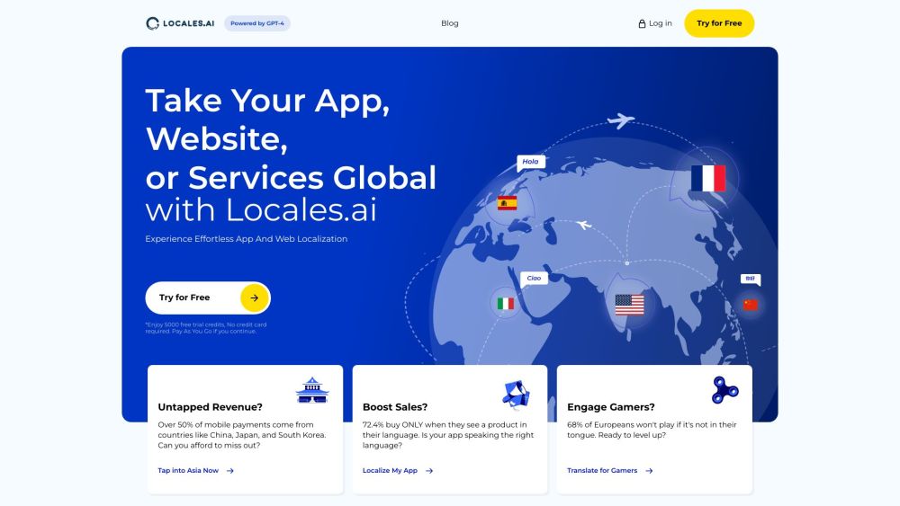 Locales.ai Website screenshot