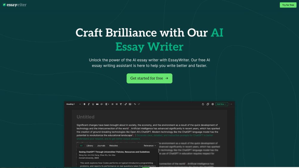 EssayWriter: AI Tool for Academic Writing