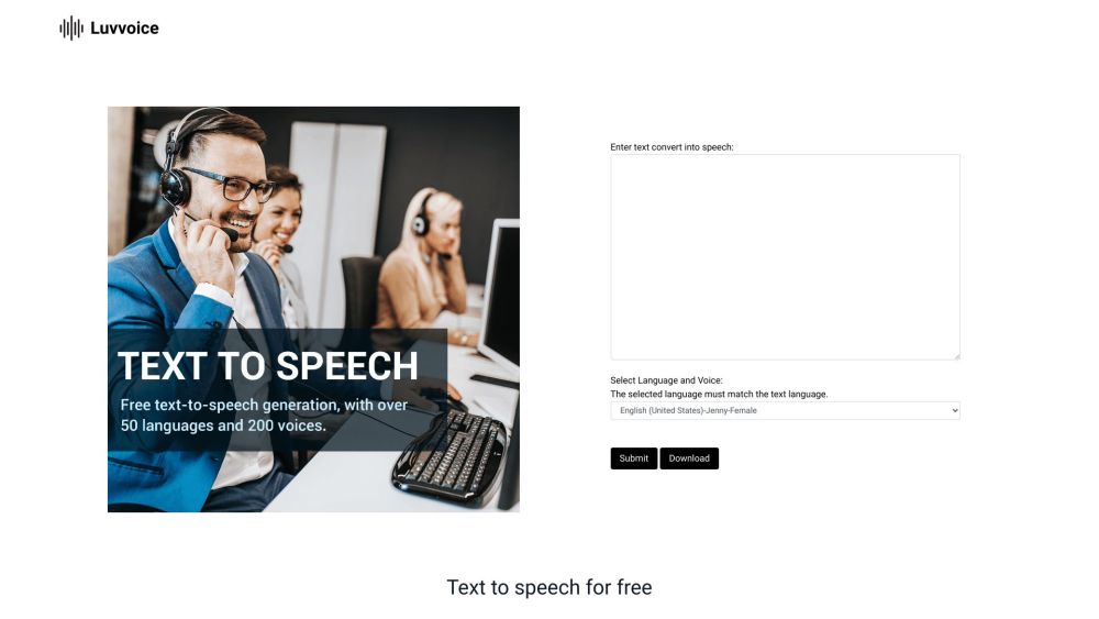 Luvvoice: AI Tool for Free Text-to-Speech Synthesis