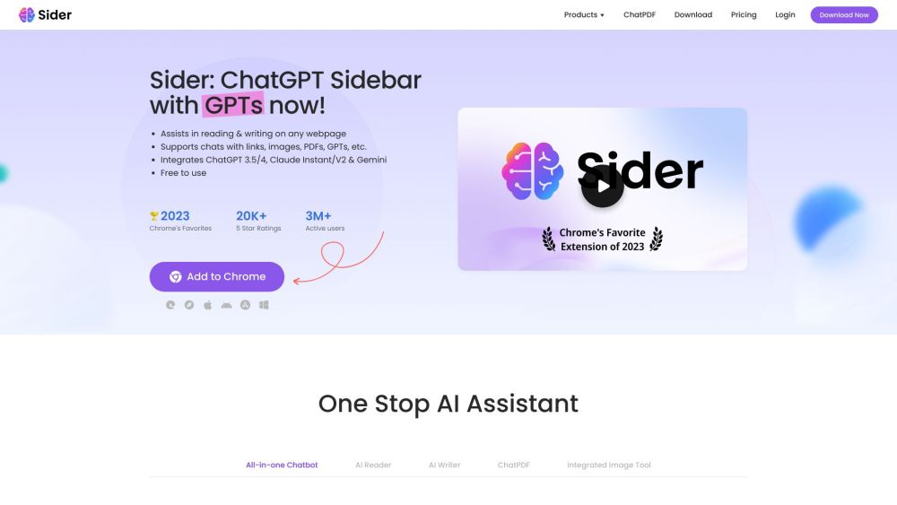 Sider Website screenshot