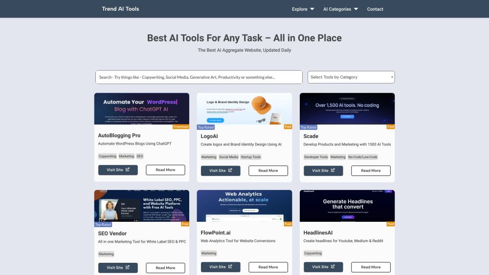 Trend AI Tools: Discover & Access Multiple AI Tools