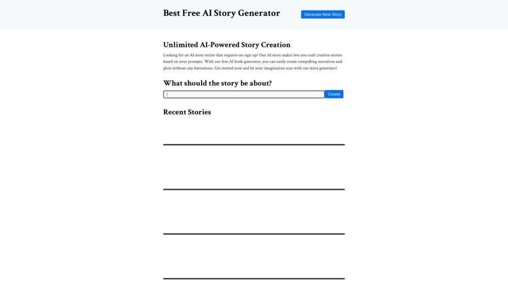 AI Story Generator: Free AI Tool for Limitless Creativity