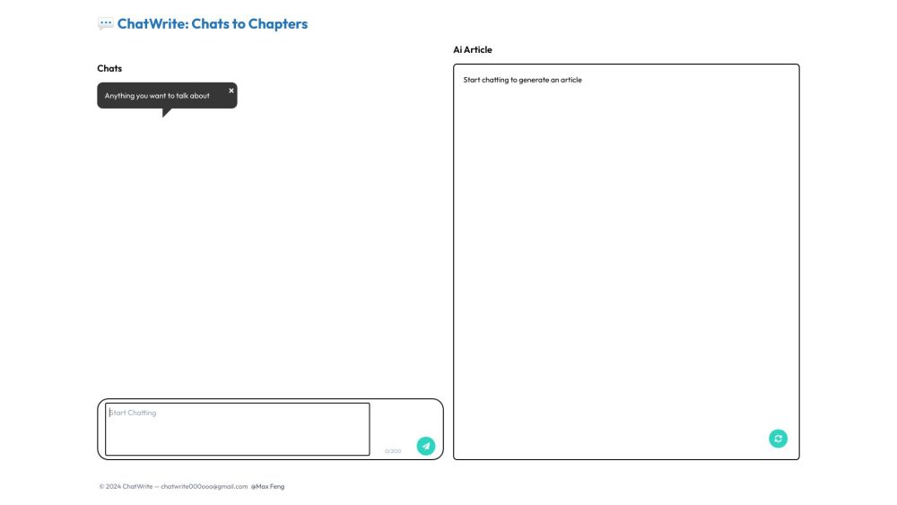 ChatWrite Website screenshot