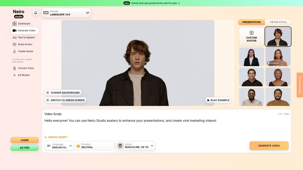 Neiro.AI: Video Avatars with Human-Like Features