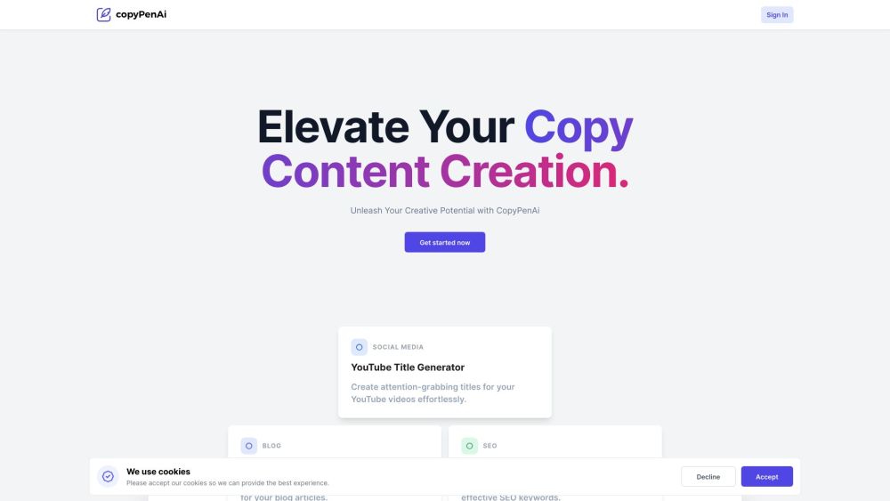 copyPenAi: AI Tool for Content Creation