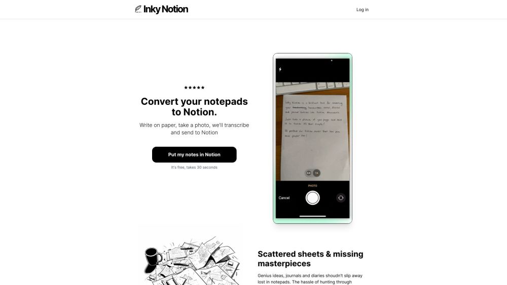 Inky Notion: Convert paper notes to Notion with AI