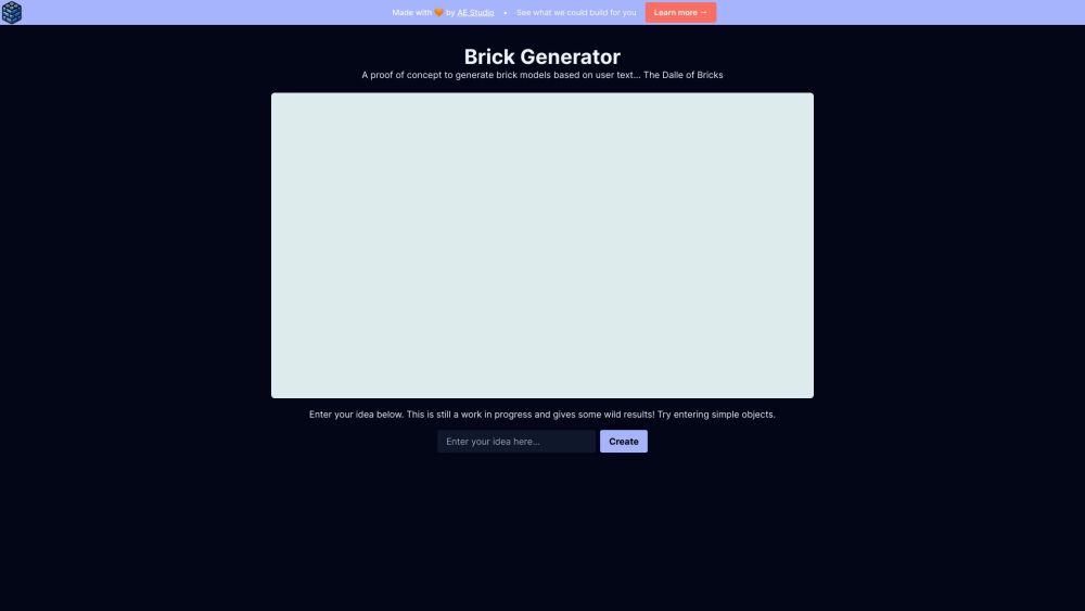 Brick Generator: AI Tool for Text to Lego Models