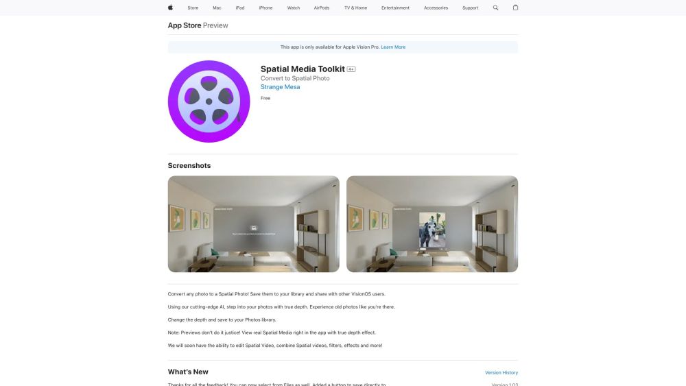 Spatial Media Toolkit: AI Tool for 2D to Spatial Conversion