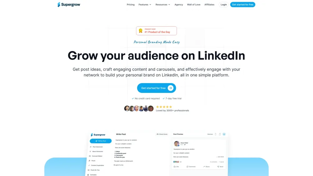 Supergrow: AI Tool for LinkedIn